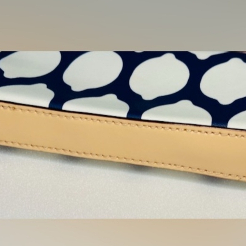 Kate Spade NY Vintage GRANT STREET CROSSBODY Navy & White French Lemon EUC - Picture 7 of 14